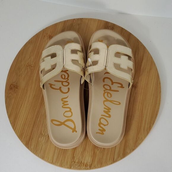 Sam Edelman Metallic Gold Valeri Platform Slide Sandals 6.5W - Picture 5 of 9